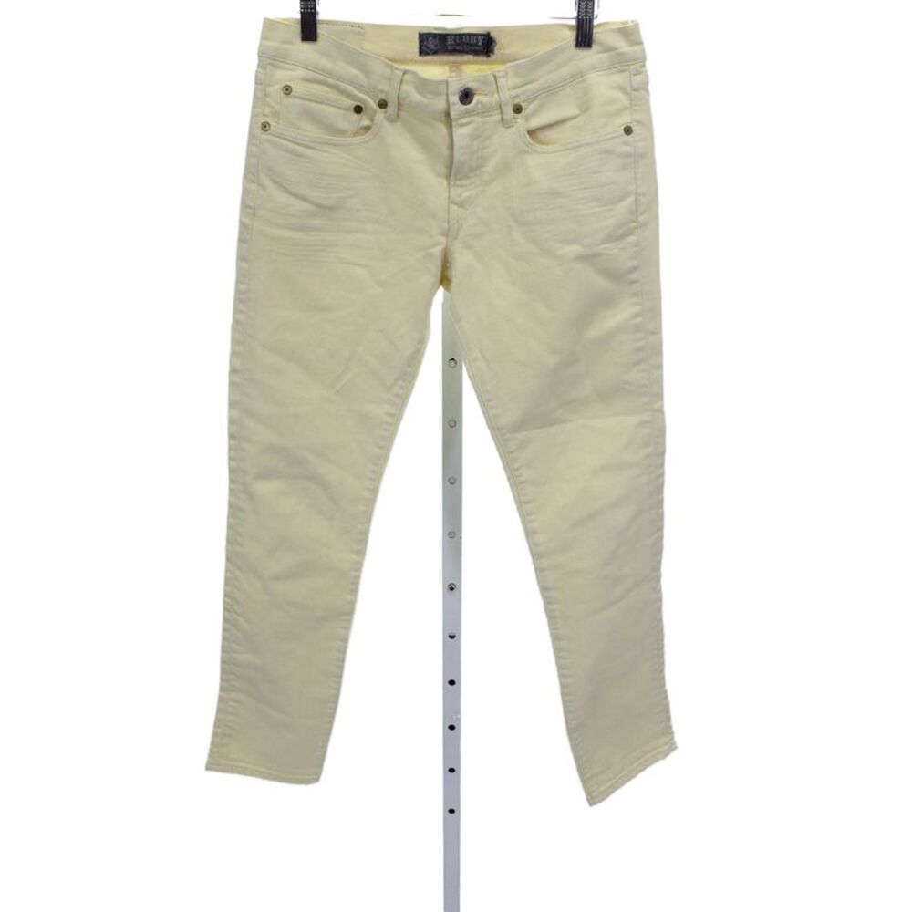 Ralph Lauren Rugby Womens Skinny Jeans Yellow Button High Rise Size 29